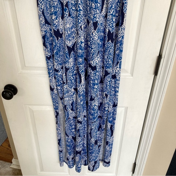 NWOT Lilly Pulitzer Anissa Deep Indigo Snap To It Turtle Print Maxi Dress, Sz M - Picture 5 of 13